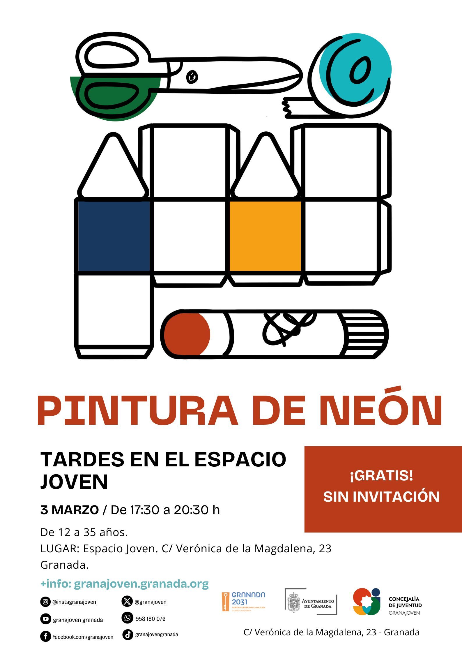 Tardes en el Espacio Joven -  Pintura de ne�n 